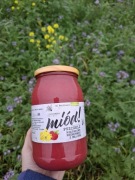 Miód rzepakowy kremowany z maliną 1200 g