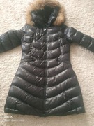 Zimowy płaszcz z kapturem, naturalny jenot