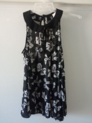 Lekka zwiewna bluzeczka bez rękawów z kołnierzykiem h&m 36 kokardki baby