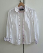 Bariloche Spain koszula damska 40 Biała kwiaty klasyczna