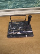 Art Deco stojak na listy z marmuru z uchwytem na pióro lata 20