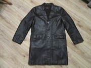 ANGELO LITRICO męski skórzany czarny płaszcz 100% skóra _ L