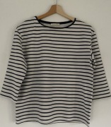 Pieces t-shirt koszulka w paski marynarska 3/4 rękaw M dobry - stan