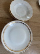 Komplet talerzy PRL, talerze głębokie i płytkie duże