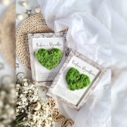 Prezent na Dzień Babci i Dziadka Serce z chrobotkiem w ramie