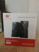 Głośniki komputerowe OROW S201 2.0 10W RGB – nowe, z pudełkiem