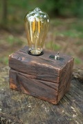 Lampka drewniana rustykalna - handmade