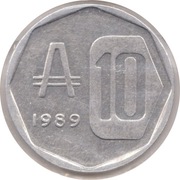 ARGENTYNA 10 australes 1989 KM# 102, XF