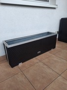Donica Rattanowa, 34x98x25cm, kolor: ciemny brąz 