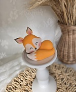 Figurka na tort z masy cukrowej lisek topper chrzest urodziny