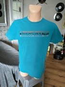 Timberland t-shirt męski M niebieski turkus Lato logo