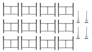 Rusztowanie warszawskie - 12 sztuk rama POŁÓWKA + 4 sztuki stopa regulowana