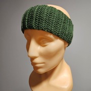 Opaska na głowę zimowa handmade wełna merino 100% zielona