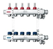ROZDZIELACZ do podłogówki ZE STALI NIERDZEWNEJ 5 OBWODÓW duro
