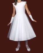 SUKIENKA KOMUNIJNA Z GIPIUROWYMI RĘKAWKAMI 