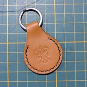 Brelok skórzany handmada z patriotycznym motywem skóra naturalna