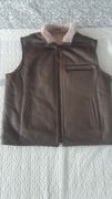Duża kamizelka męska ze skóry naturalnej dekowana