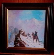 "OPOWIEŚĆ ZE SNU"- OBRAZ OLEJNY NA PŁÓTNIE 38x38