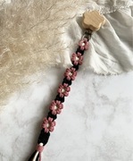 Zawieszki do smoczka kwiatowe makrama handmade boho klips