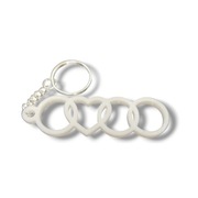 Stylowy brelok z motywem 3 pierścieni i serca