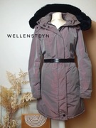 Fioletowa metaliczna kurtka Wellensteyn Lyceum długa z dużym kapturem