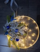 Stroik świąteczny święta ozdoba na ścianę okno księżyc ledy renifer