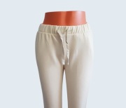 Damskie proste bawełniane dresowe spodnie z wysokim stanem ecru Crane 36/38