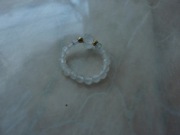 Pierścionek na gumce GROT kryształ górski kamień księżycowy