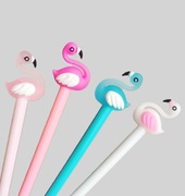 4 ŻELOWE długopisy FLAMINGI 3D