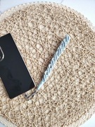 Handmade Pasek na nadgarstek do telefonu kluczy nylonowy szary bohemian 