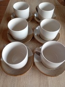 Komplet 6 nowych filiżanek z podstawkami – nowoczesny design – ceramika(89)