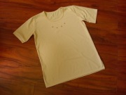 T-SHIRT Z HAFTEM  W KOLORZE PIASKOWYM ROZM. 38