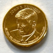 1 dolar 2015  Kennedy one dollar Stan !!! UNC  pozłacany 