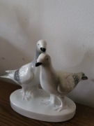 Para gołębi, figurka ceramika, niemiecka, vintage