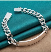 Srebrna Silver Sterling 925 bransoleta męska pancerka z blaszką 20cm 10mm °