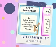 "Kto to powiedział?" Lektury 7-8