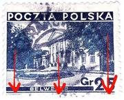 Przesunięcie perforacji. Znaczek Fi 284I. Kasowany.