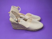 HM Espadryle jasny len na koturnie zakryta pięta i palce 40