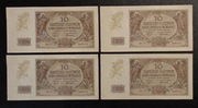 Polska - 4 szt. BANKNOT - 10 Złotych 1940