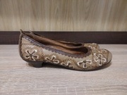 Brązowe baleriny M.Daszynski z haftem r. 36