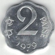 Indie 2 pajsy paise 1979 H - 20 mm - Hajdarabad