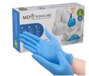 RĘKAWICZKI NITRYLOWE BEZPUDROWE RĘKAWICE MEDYCZNE NIEBIESKIE BLUE 100 szt L