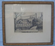 Litografia Ellis Wallin 1923 r. Oryginał Miedzioryt  