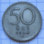 01350 Szwecja 50 ore 1944 srebro ładna 