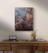 BRASS | obraz strukturalny industrialny nowoczesny loft autorski | 24x30 cm