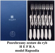 Posrebrzane sztućce do ryb Hefra model Rapsodia w eleganckim pudełku