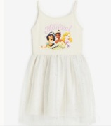 H&M Diney Princess Biała Sukienka Tiulowa Bez Rękawów Ramiączka Roz 122/128