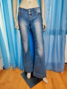 Spodnie dżinsowe a'la dzwony z przetarciami 38 bawełna (12)