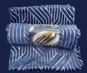 Dekoracyjne Ozdobne Serwetki Materiał 40 x 40cm 4szt Granatowe