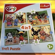 Puzzle układanka Bing króliczek 4 w 1 zestaw Trefl